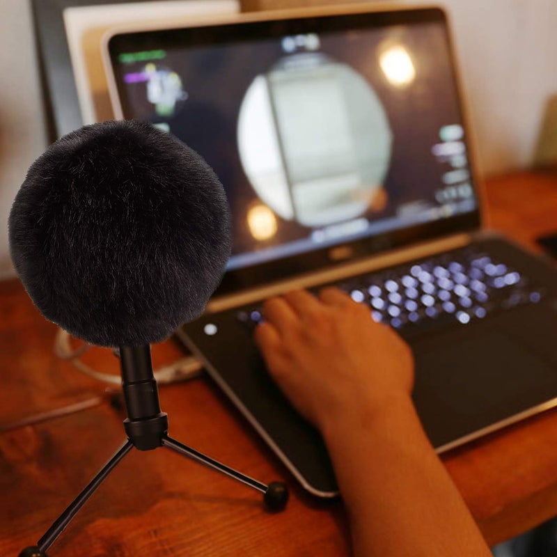 SUNMON Blue Snowball Furry Windscreen Cover Muff - Professional Snowball ICE Mic Foam Wind Cover Windshield Pop Filter for Recordings, Broadcasting, Singing by Sunmon ï¼ˆBlackï¼‰ - Image 5